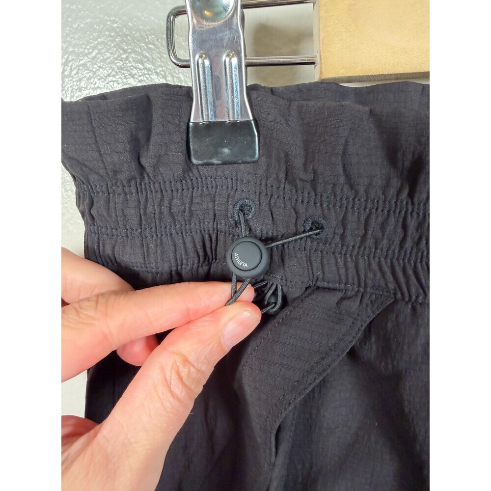 Athleta High Rise Trekkie Parachute Pant Size 10 Black Hiking Trail Ripstop - Picture 6 of 13